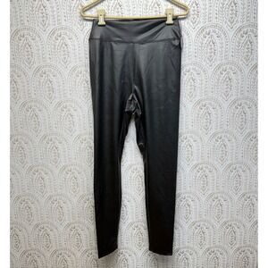 OFFLINE by Aerie Real Luxe Leggings Womens L Black Faux Leather Hi-Rise NWT